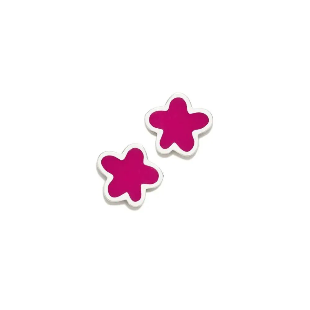 PENDIENTES FUCSIA FLOR