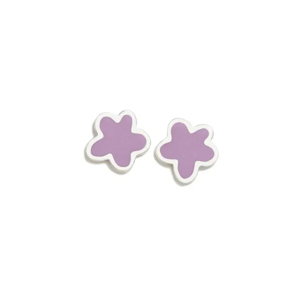 PENDIENTES MALVA FLOR