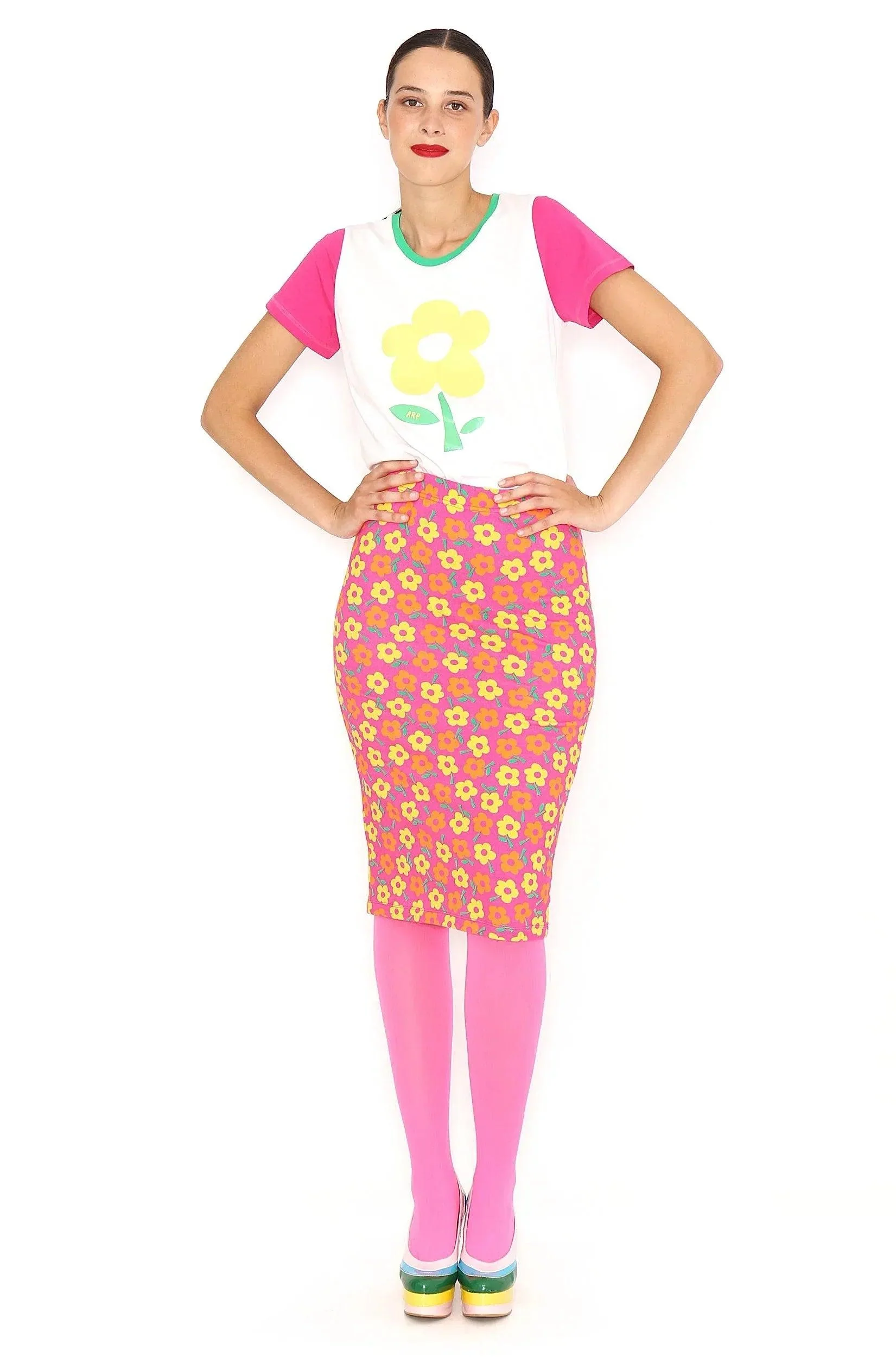 FALDA LAPIZ FLORES
