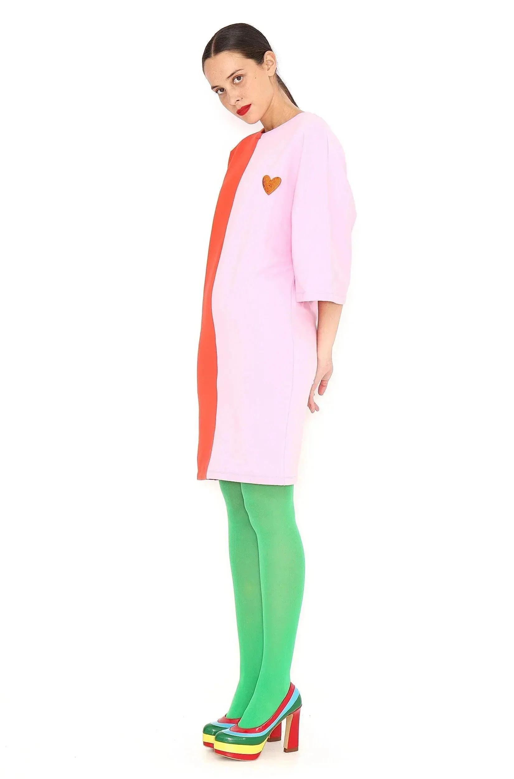 VESTIDO BICOLOR CORAZON - Image 5