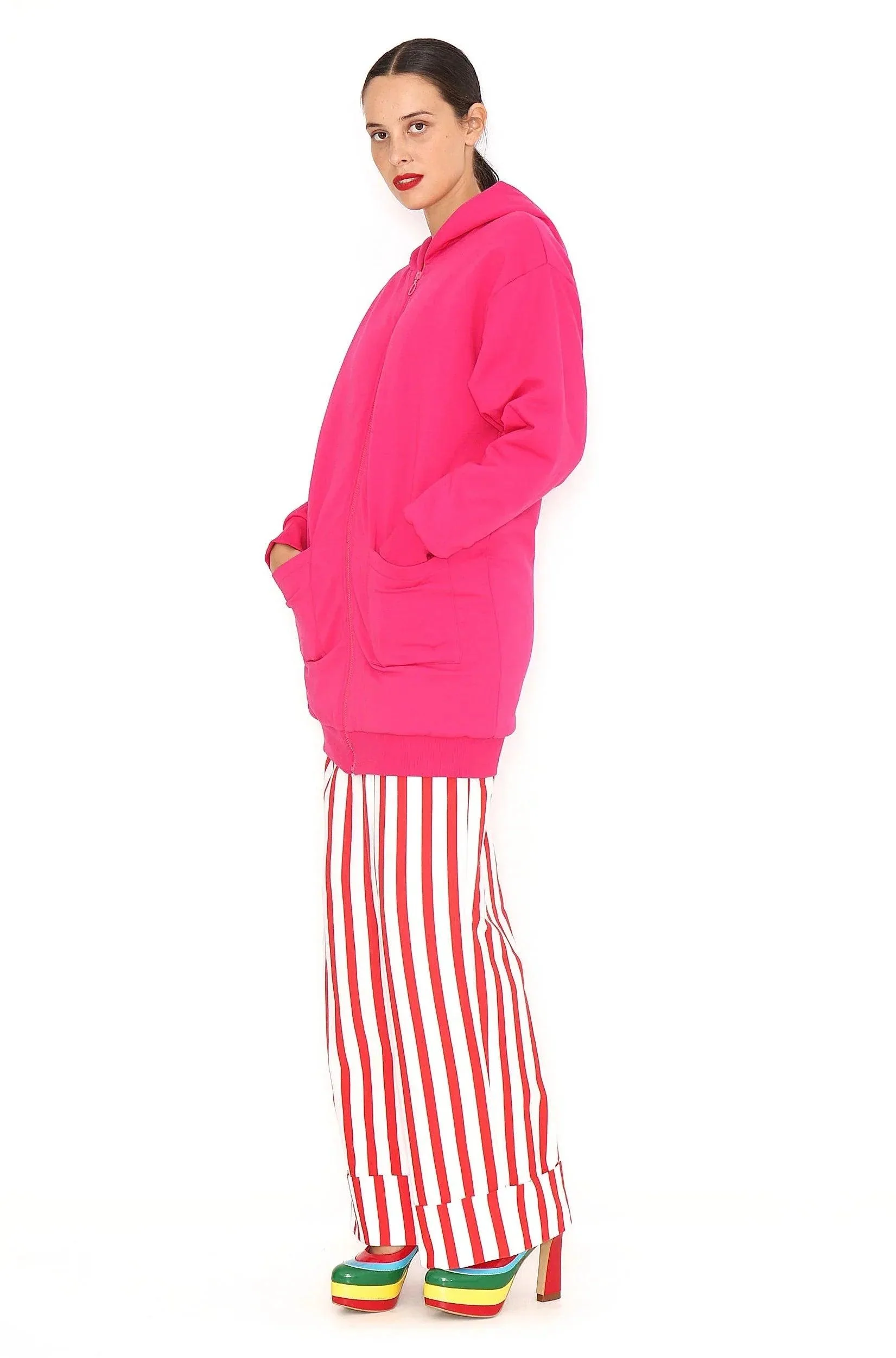 CHAQUETA LARGA FUCSIA - Image 4