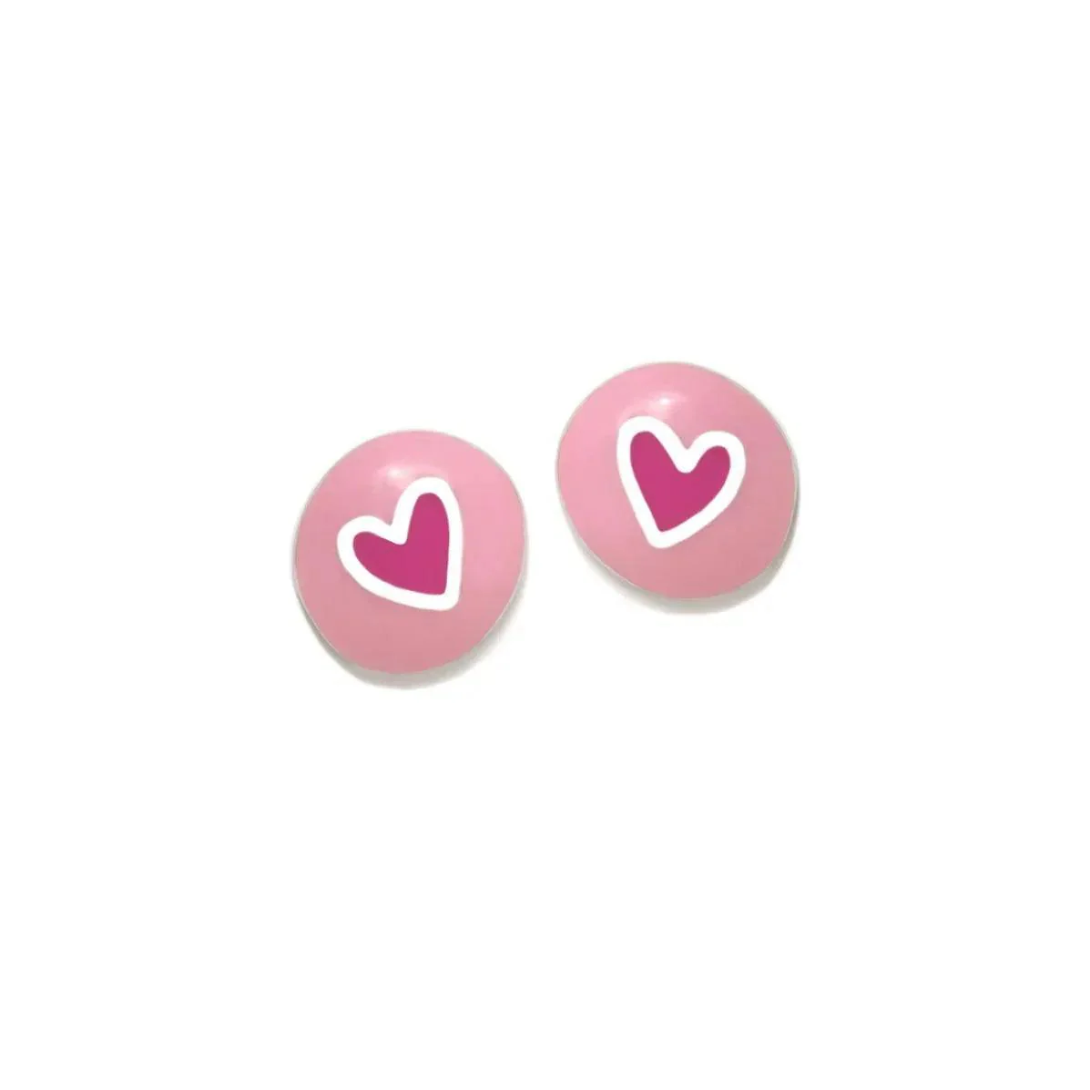 PENDIENTE FUN ROSA CORAZON