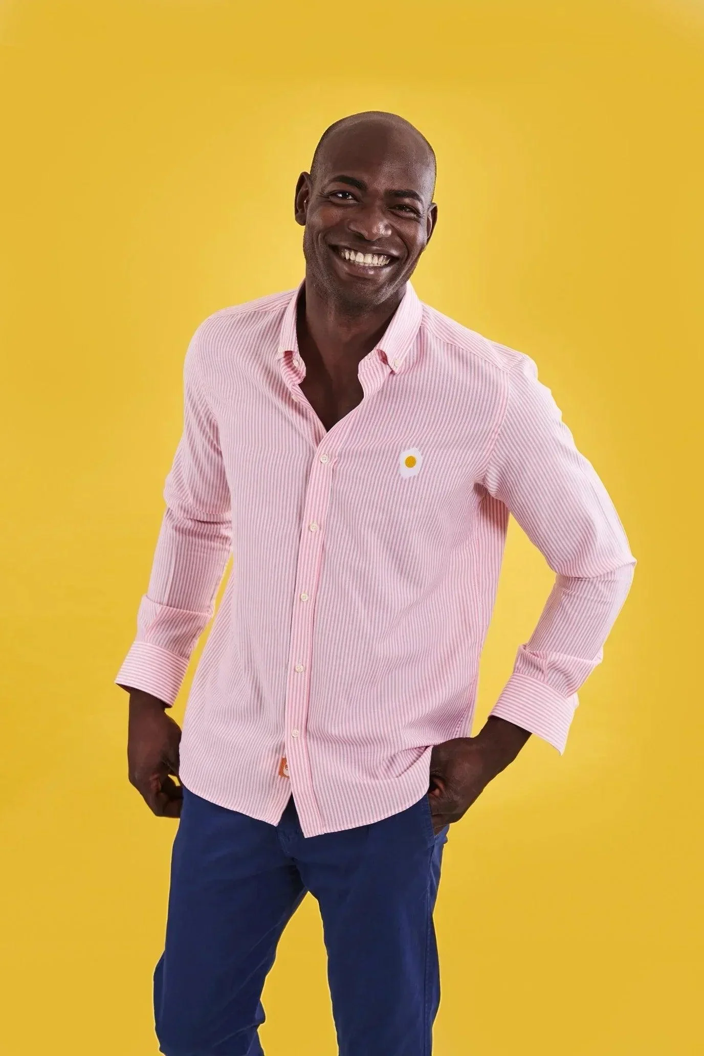 CAMISA HOMBRE RAYAS ROSA HUEVO FRITO