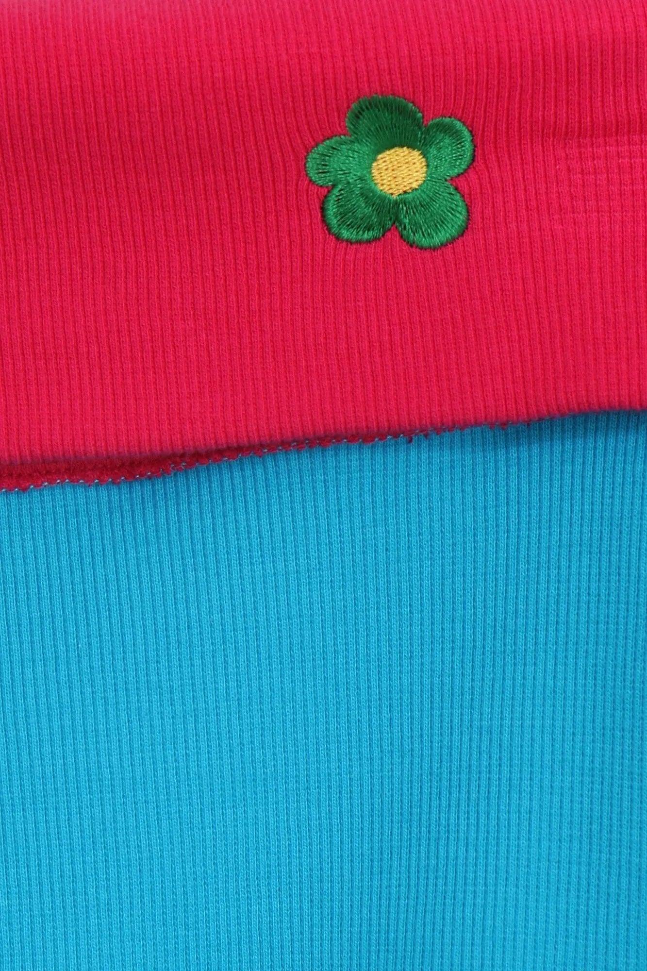 CAMISETA AZUL CUELLO BARCO FUCSIA - Image 9