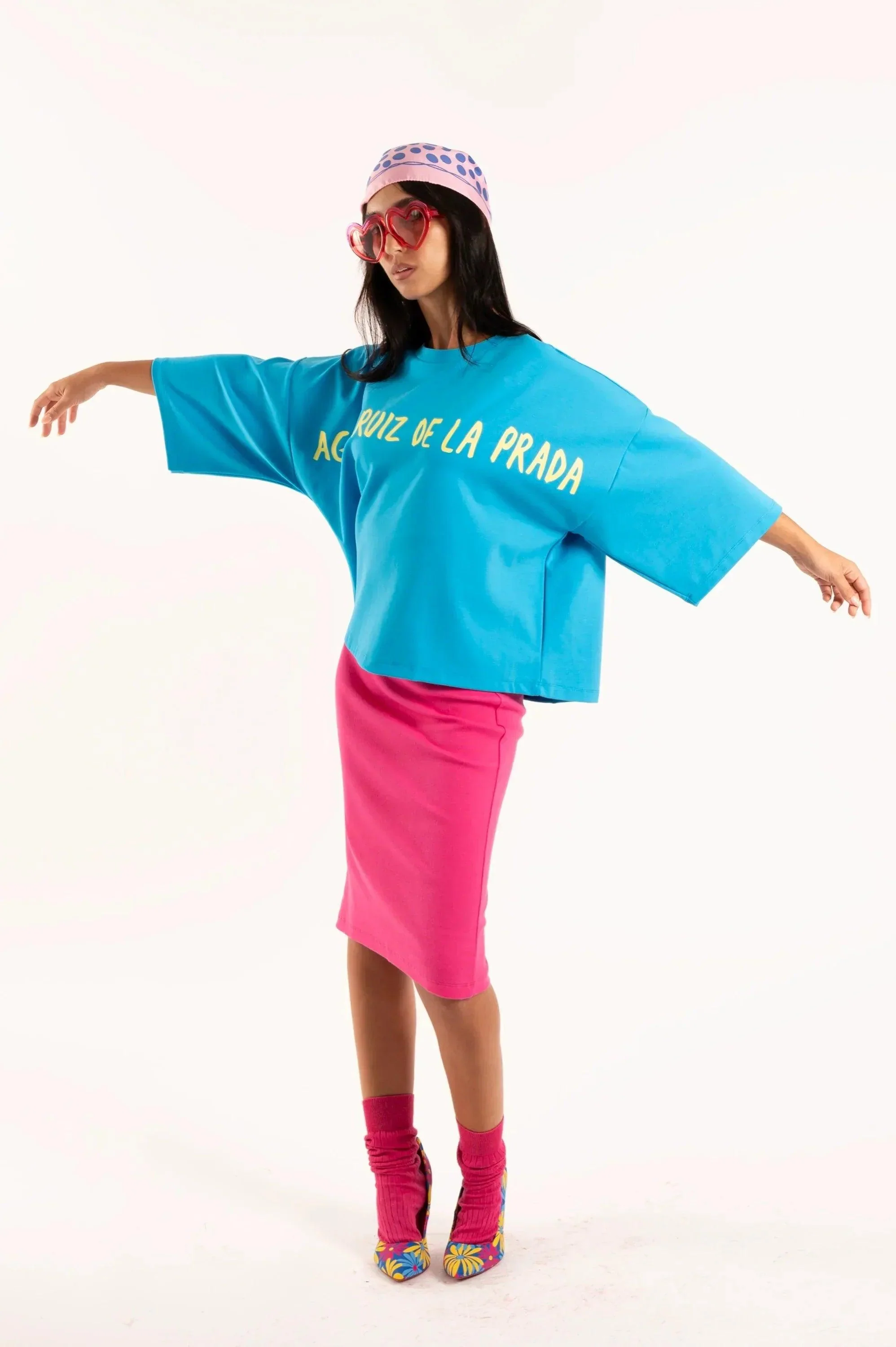 CAMISETA OVERSIZE TURQUESA ARP AMARILLO