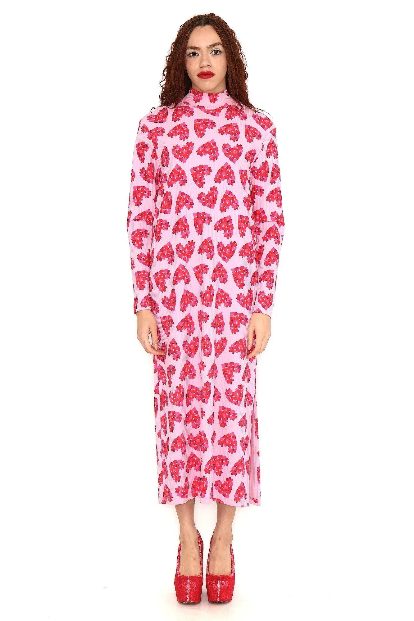 VESTIDO CANALE CORAZON PETALOS