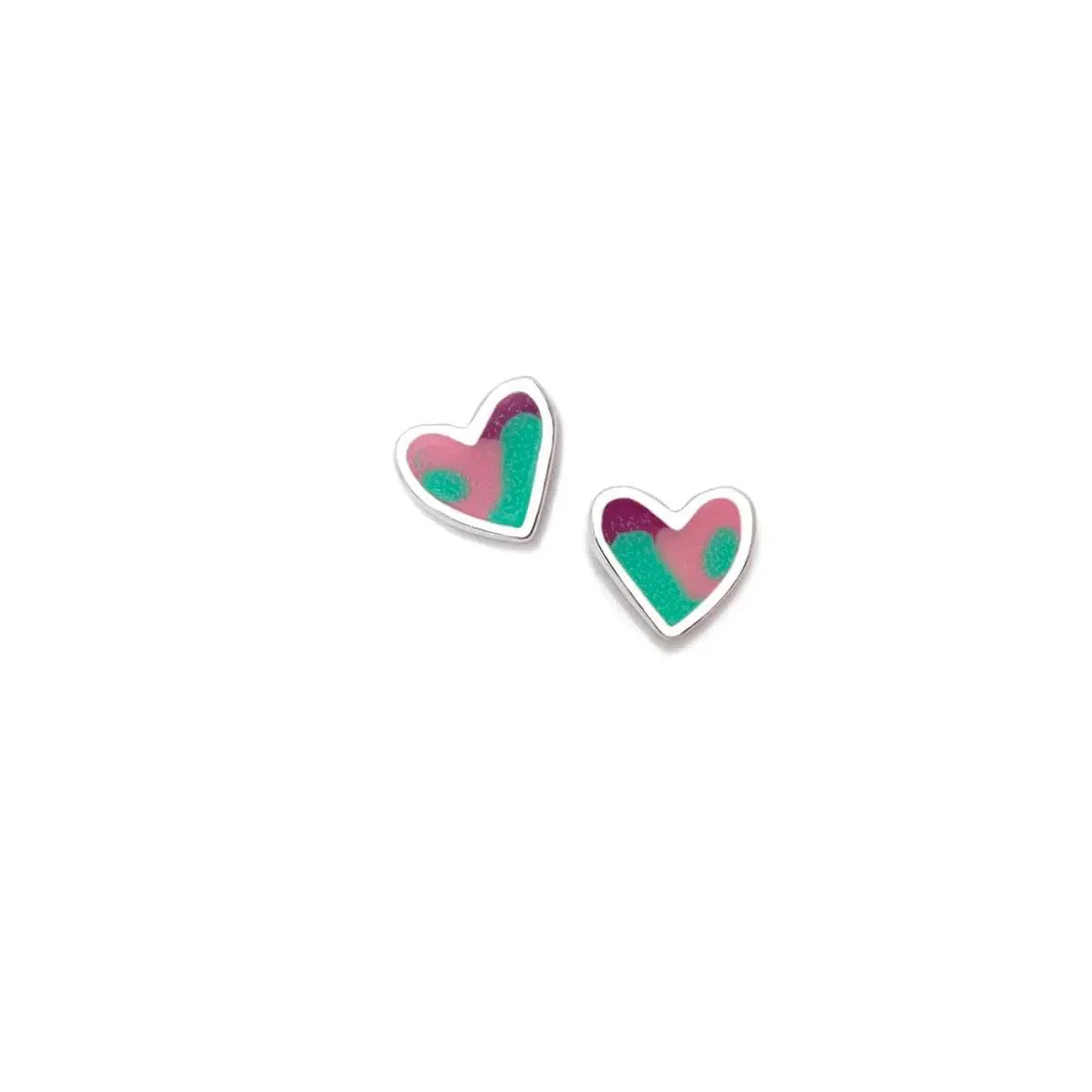 PENDIENTE CORAZON VERDE AQUA