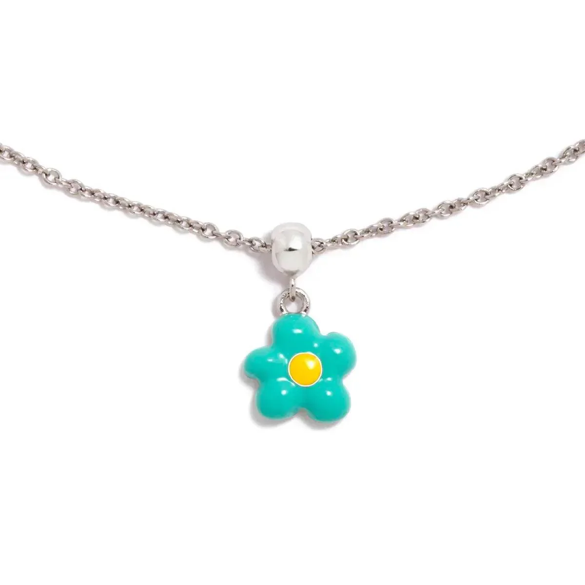 CHARM FLOR TURQUESA SIN CADENA