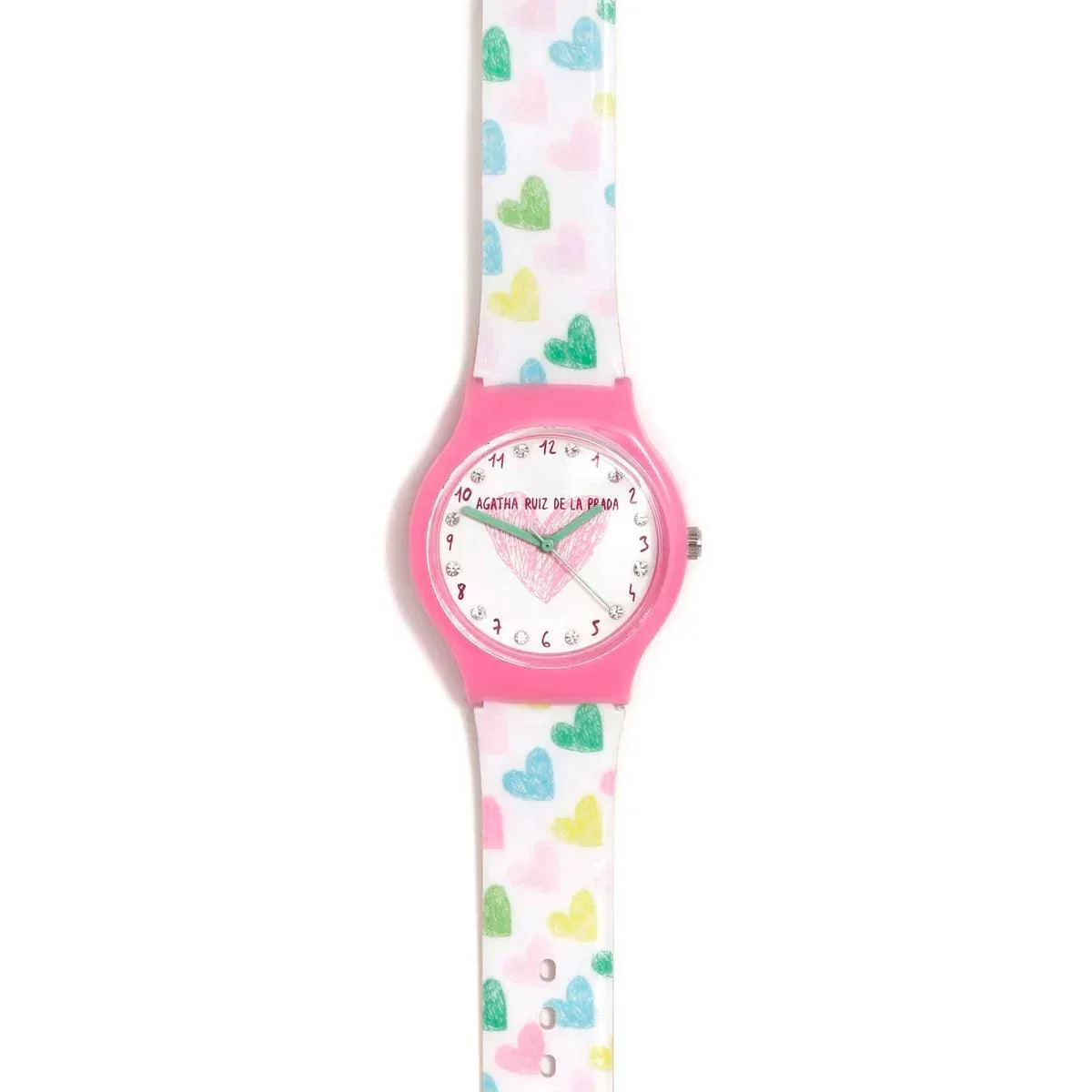 RELOJ FLIP CORAZONES CON CIRCONITAS