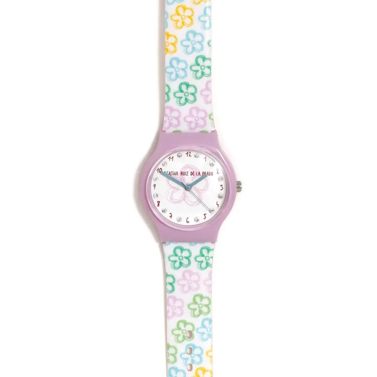 RELOJ FLIP FLORES CON CIRCONITAS