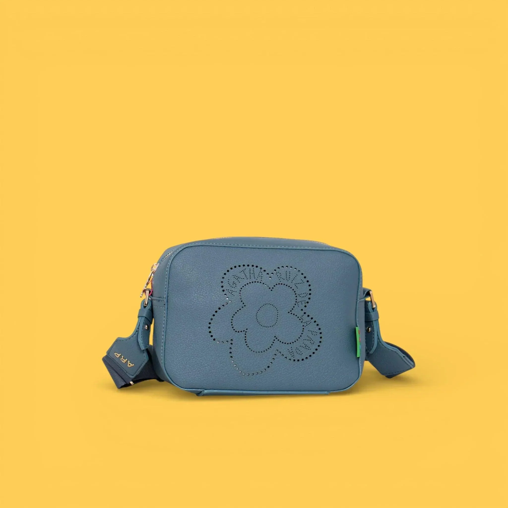 BANDOLERA CALADO FLOR AZUL