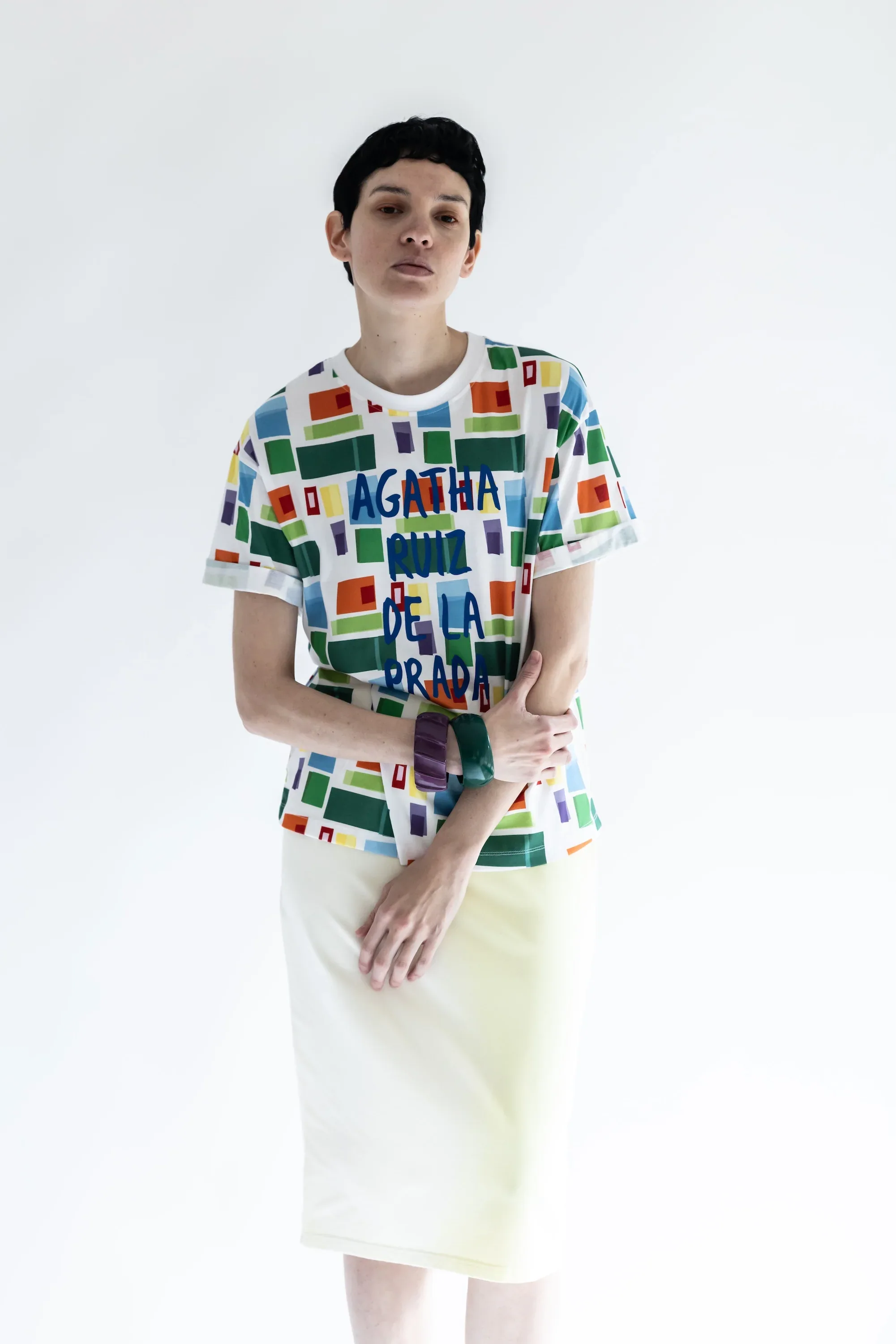 CAMISETA BLANCA CUADROS