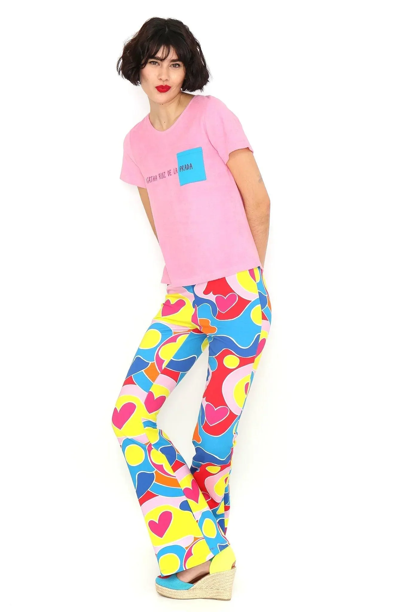 Camiseta rizo rosa bolsillo azul - Image 7