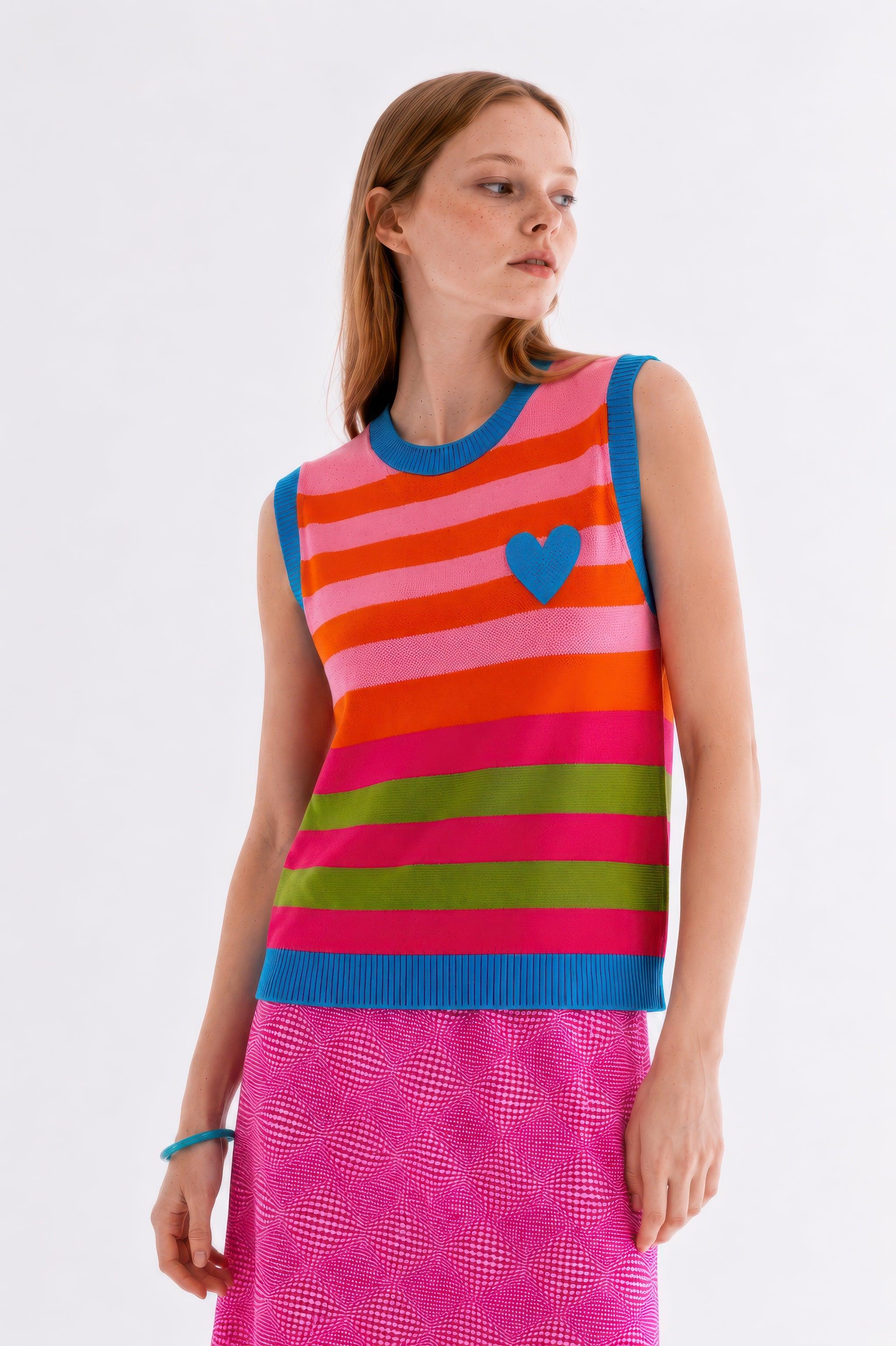CHALECO RAYAS CORAZON AZUL - Image 2