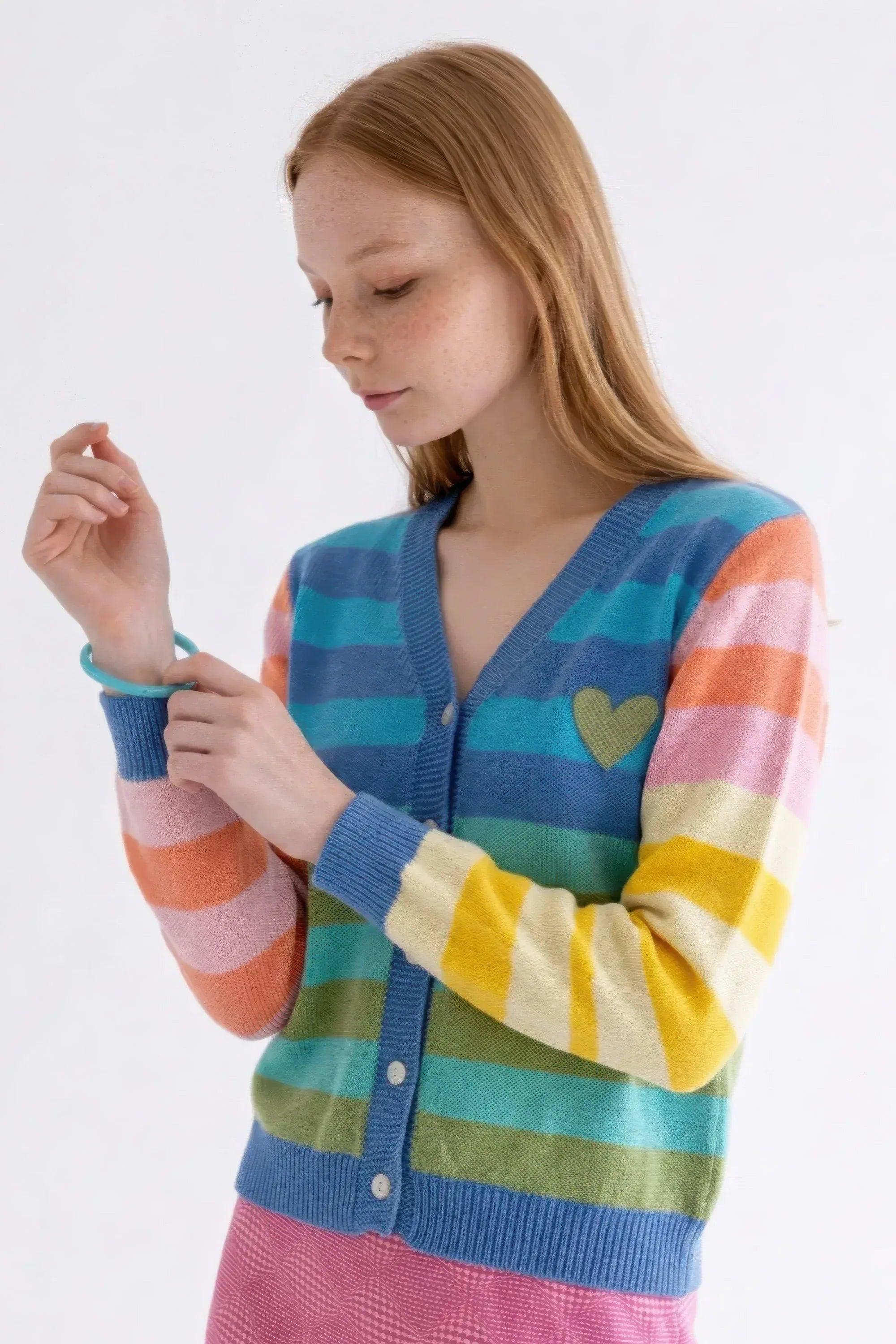 CHAQUETA RAYAS AZUL MUJER - Image 3