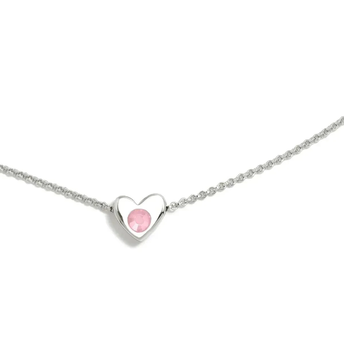 COLGANTE CORAZÓN GAGA PLATA CZ ROSA