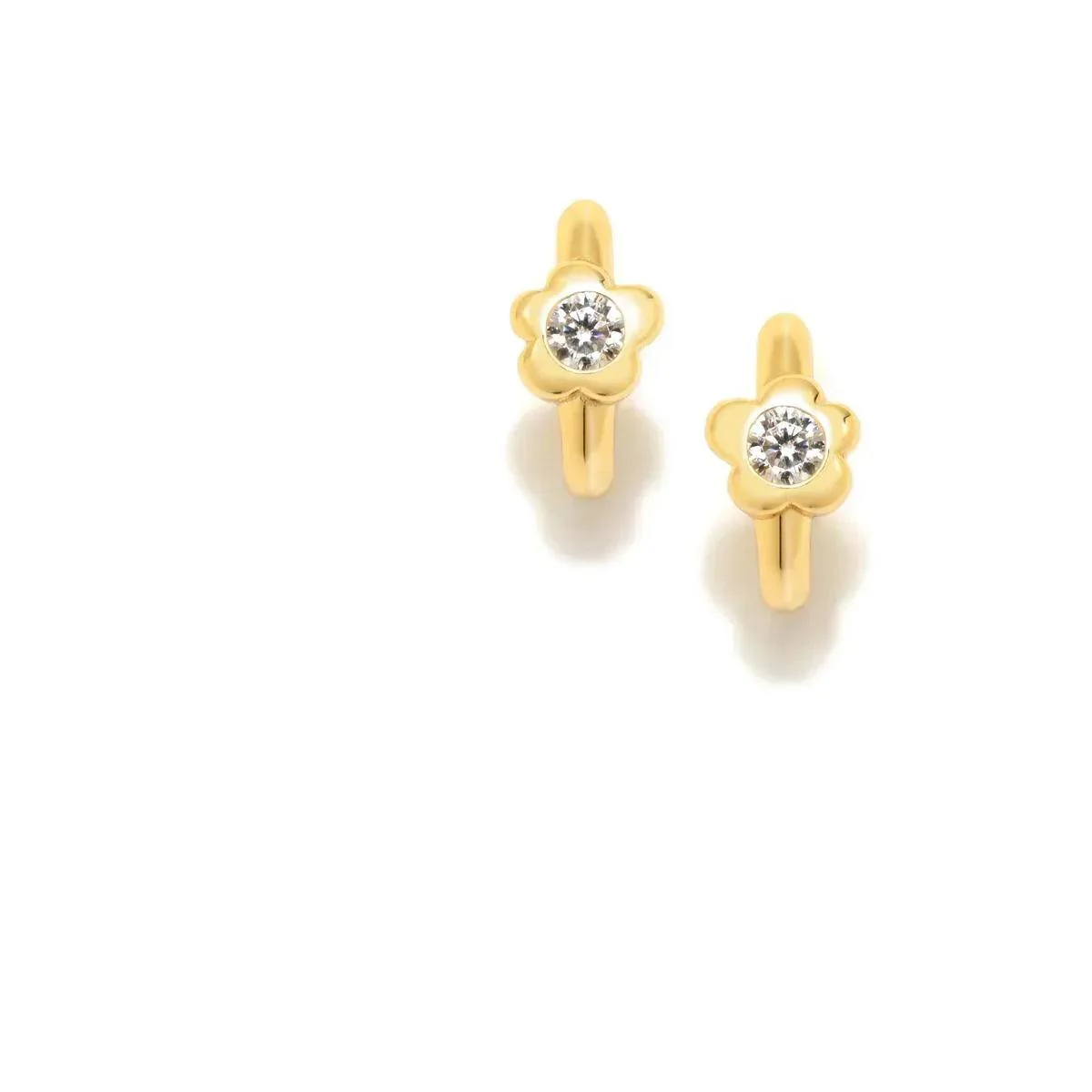 CRIOLLAS FLOR GAGA PLATA CON BAÑO DE ORO