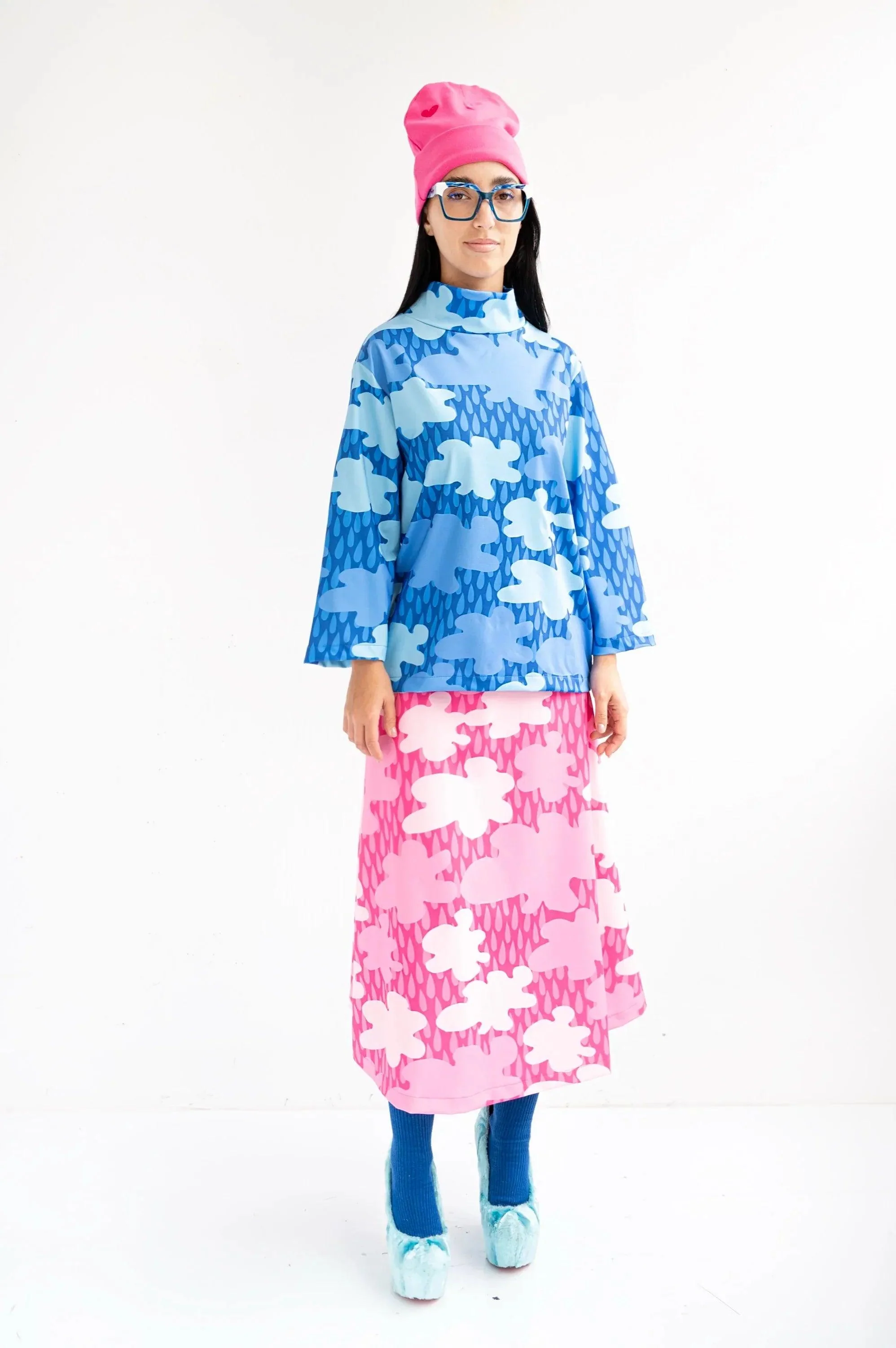 CUERPO ESTAMPADO NUBES AZUL