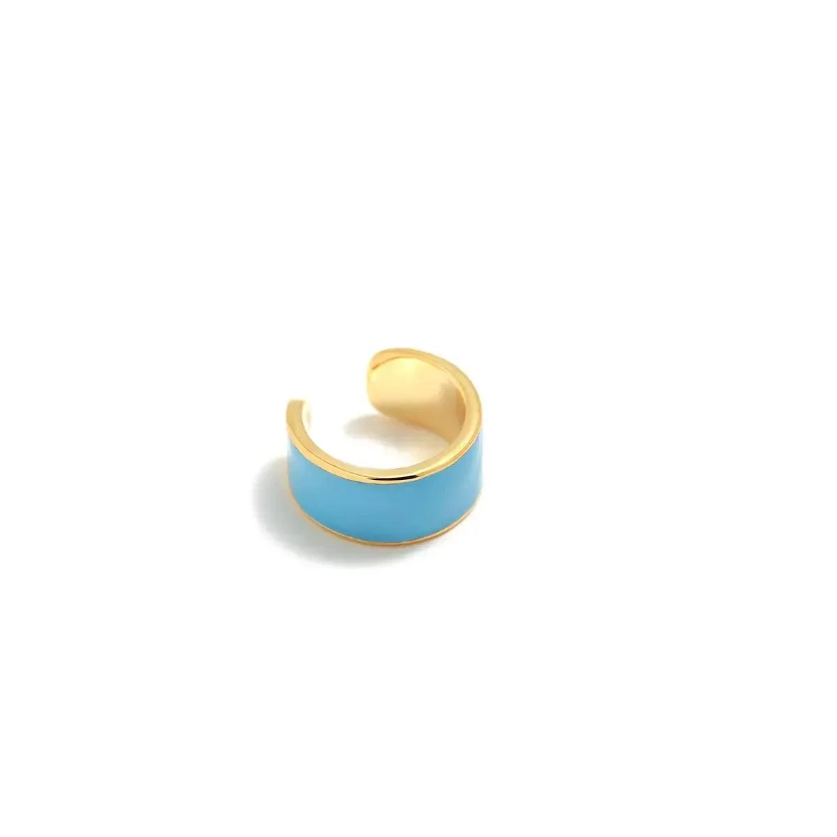 EARCUFF VITOLA AZUL BAÑO ORO