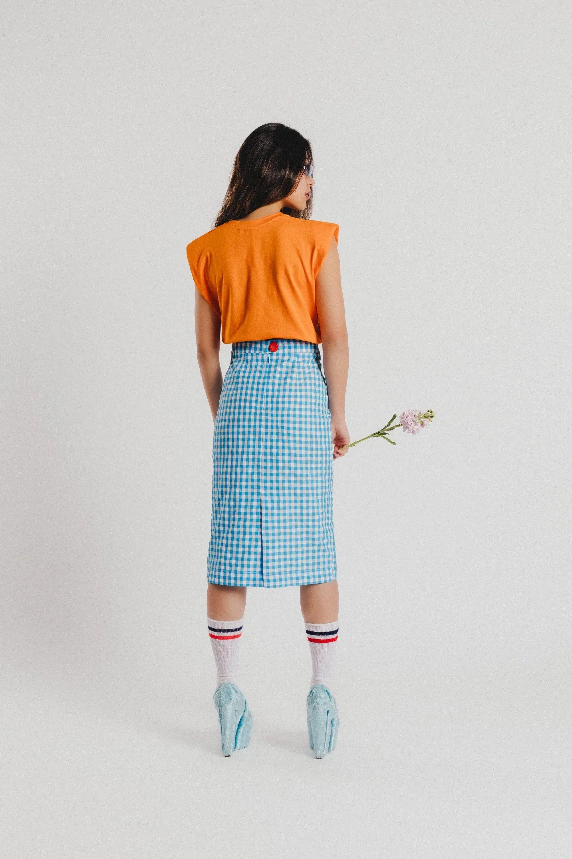 FALDA LAPIZ VICHY CORAZON - Image 3