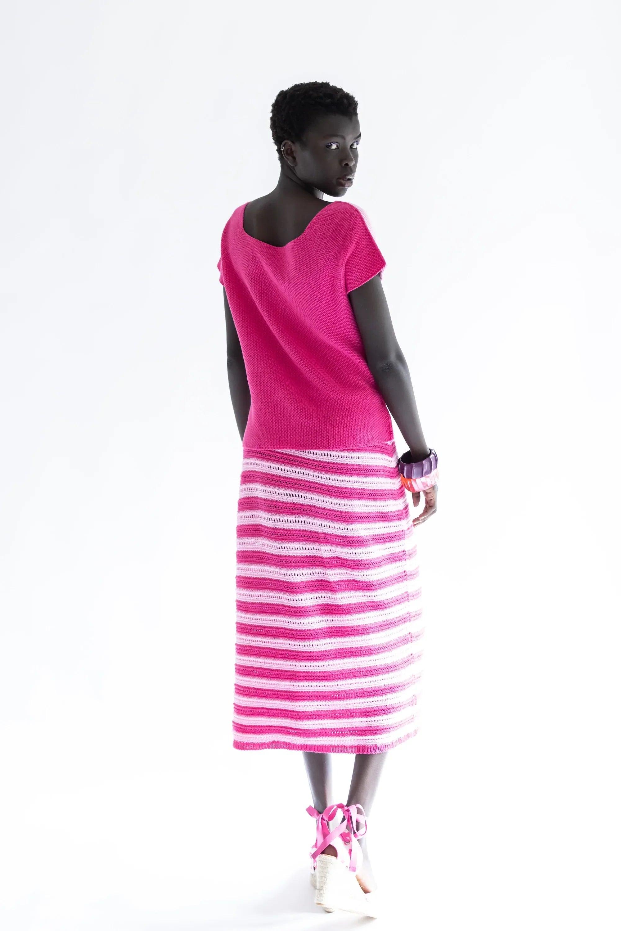 FALDA RAYAS CALADA FUCSIA - Image 3