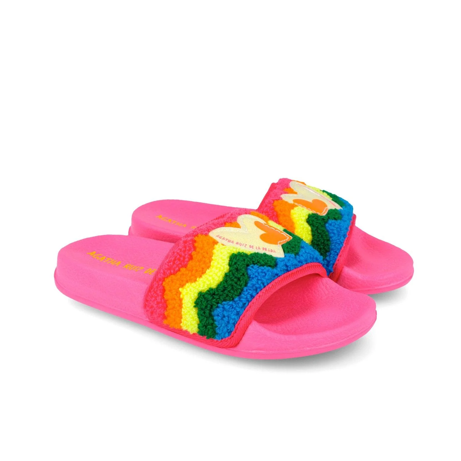 FLIP FLOP TOALLA CORAZON FUCSIA