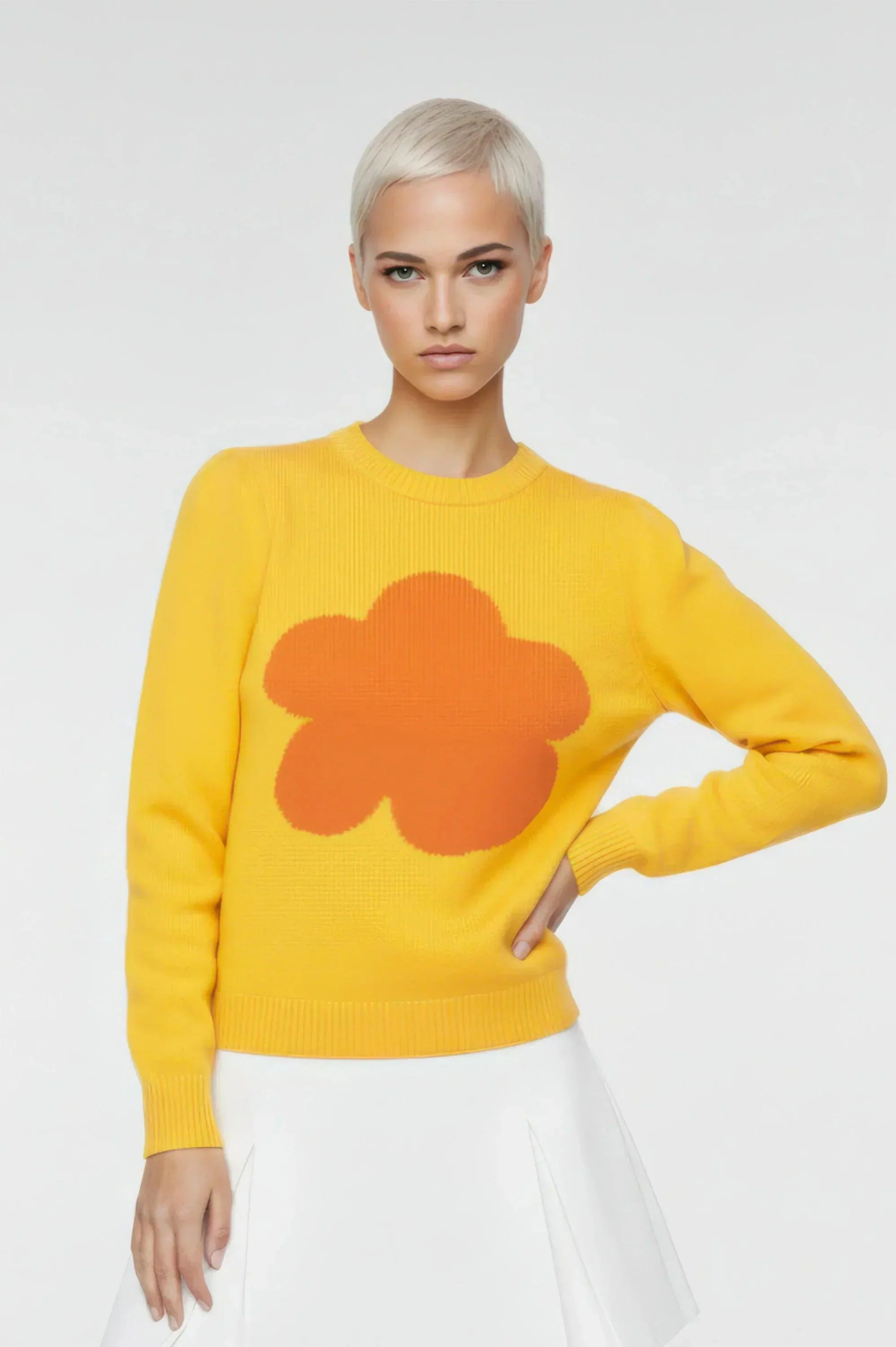 JERSEY ALGODON MUJER AMARILLO NUBE NARANJA - Image 3