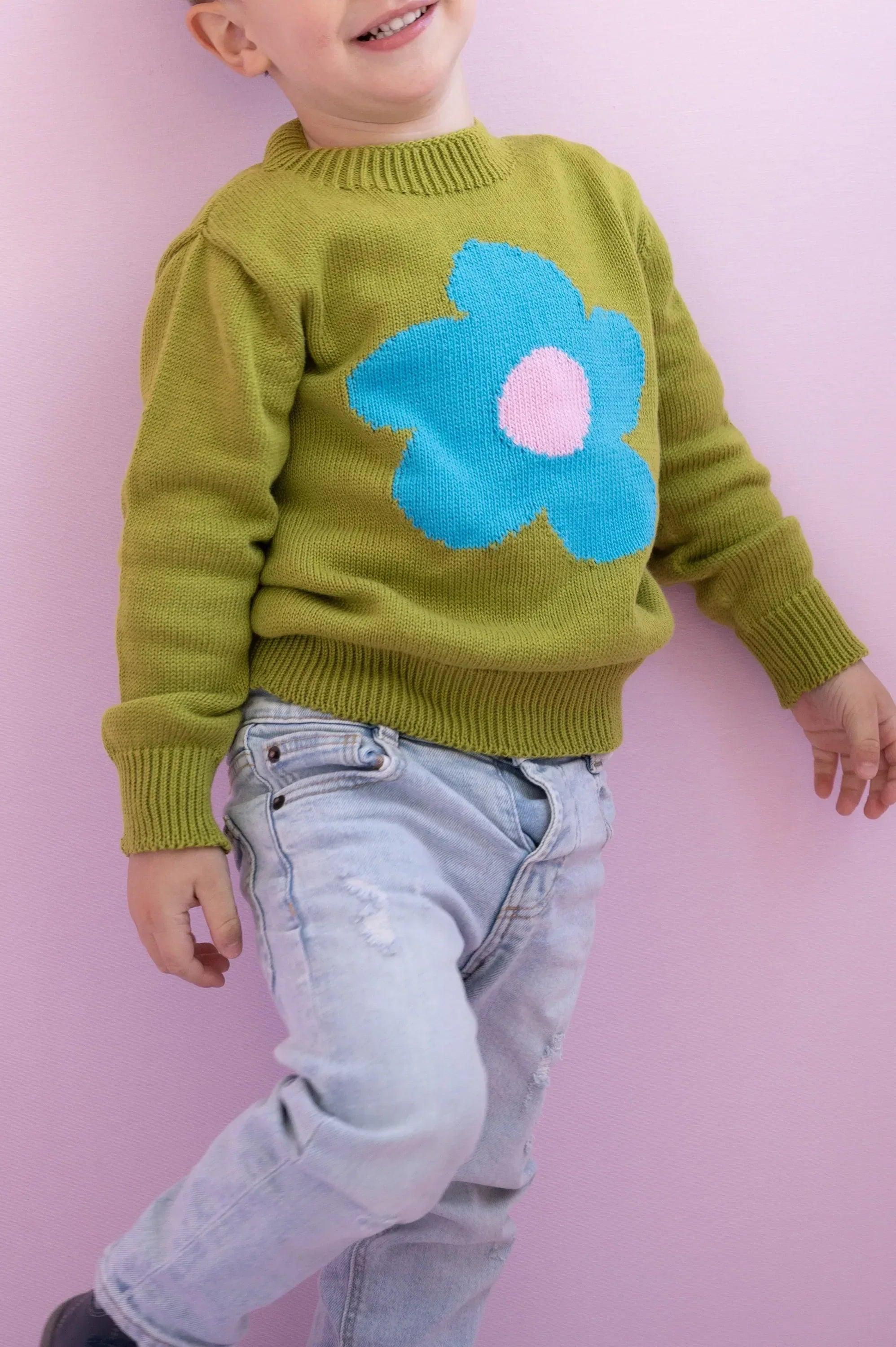 JERSEY VERDE ALGODON INFANTIL FLOR - Image 4