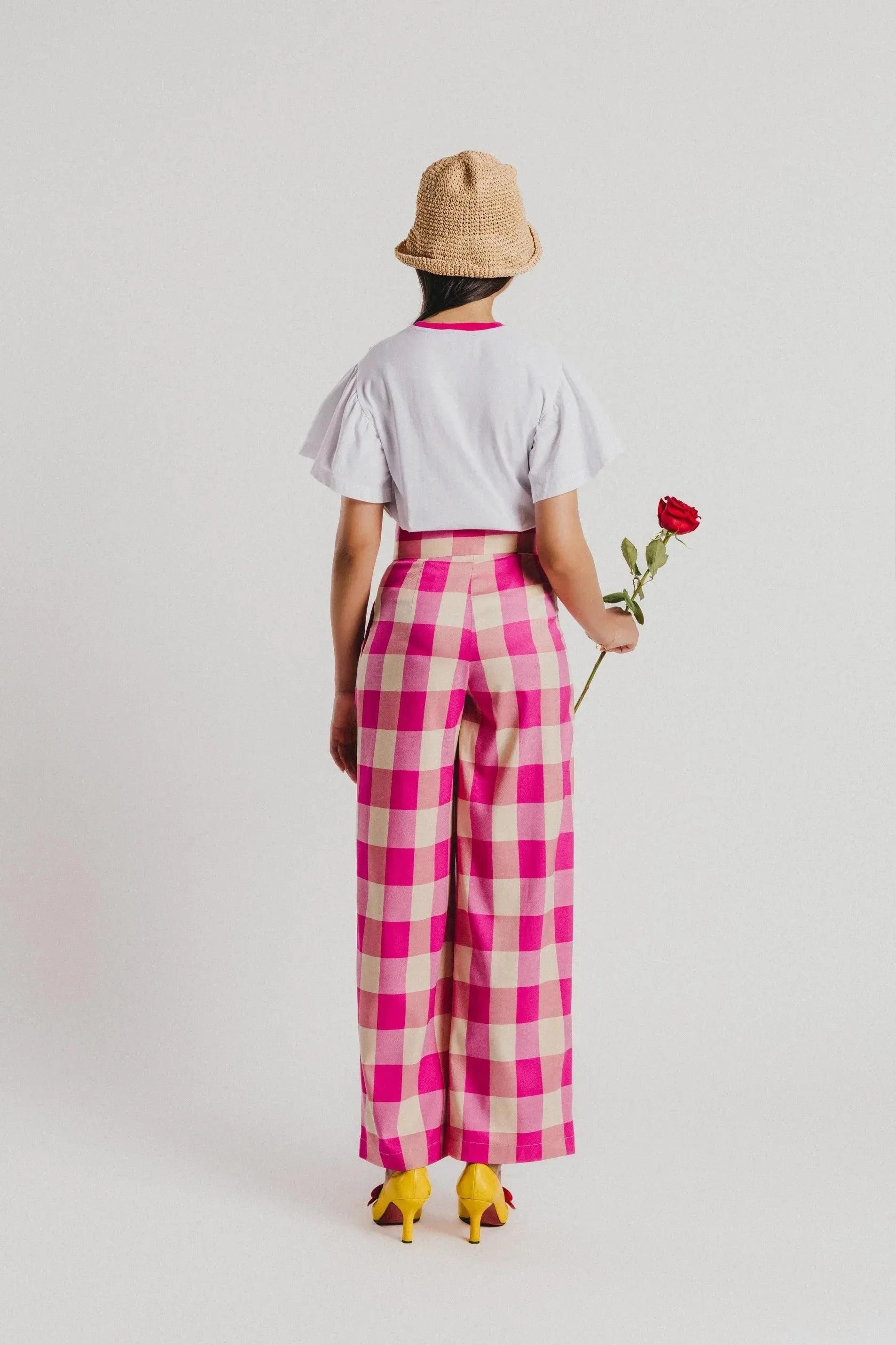 PANTALON VICHY FUCSIA - Image 4
