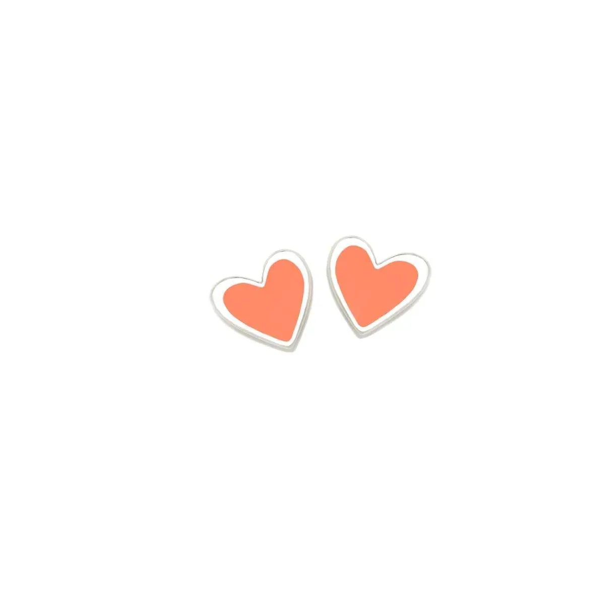 PENDIENTES  CORAL PASTEL CORAZON
