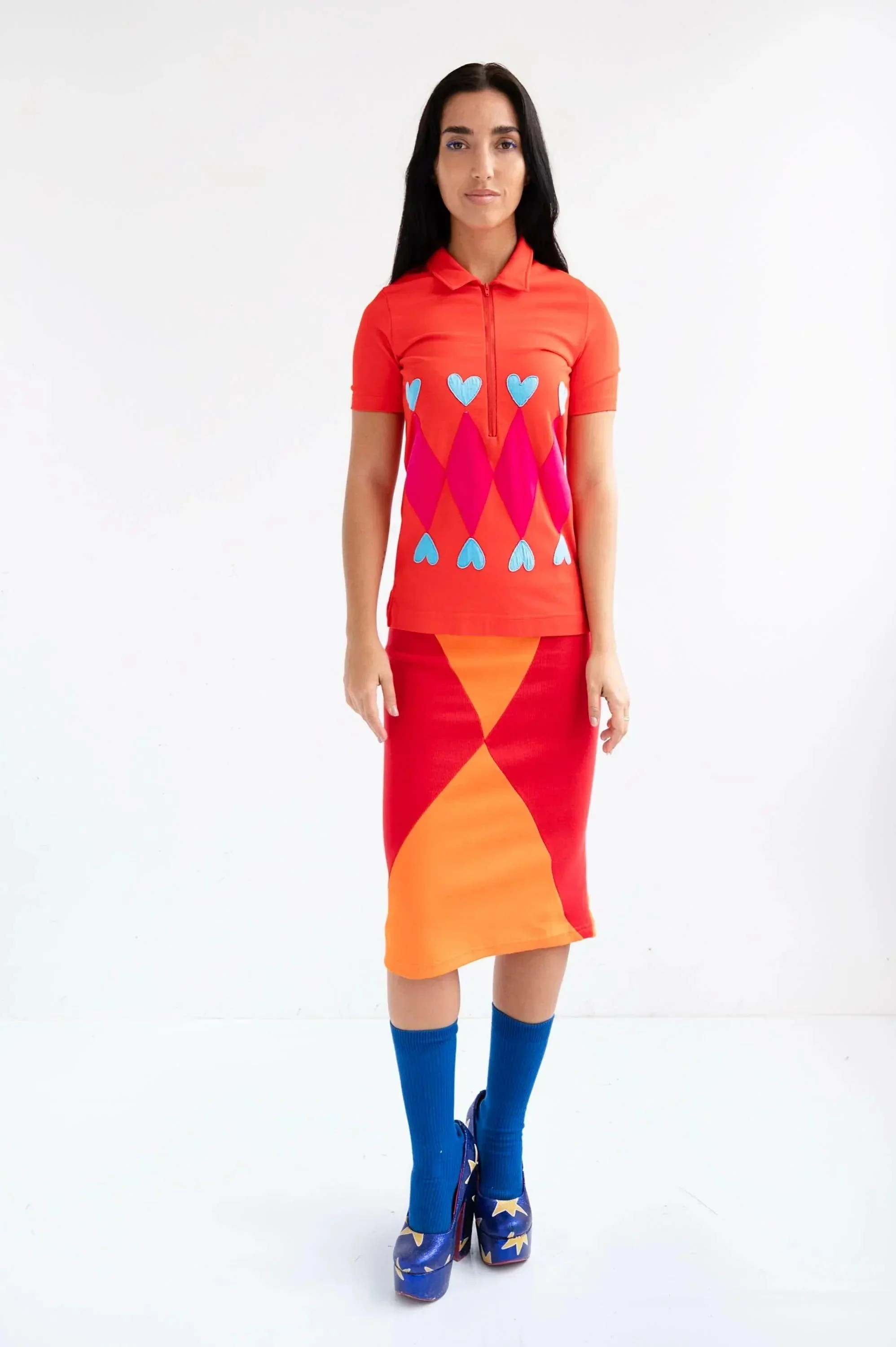 POLO NARANJA ROMBOS