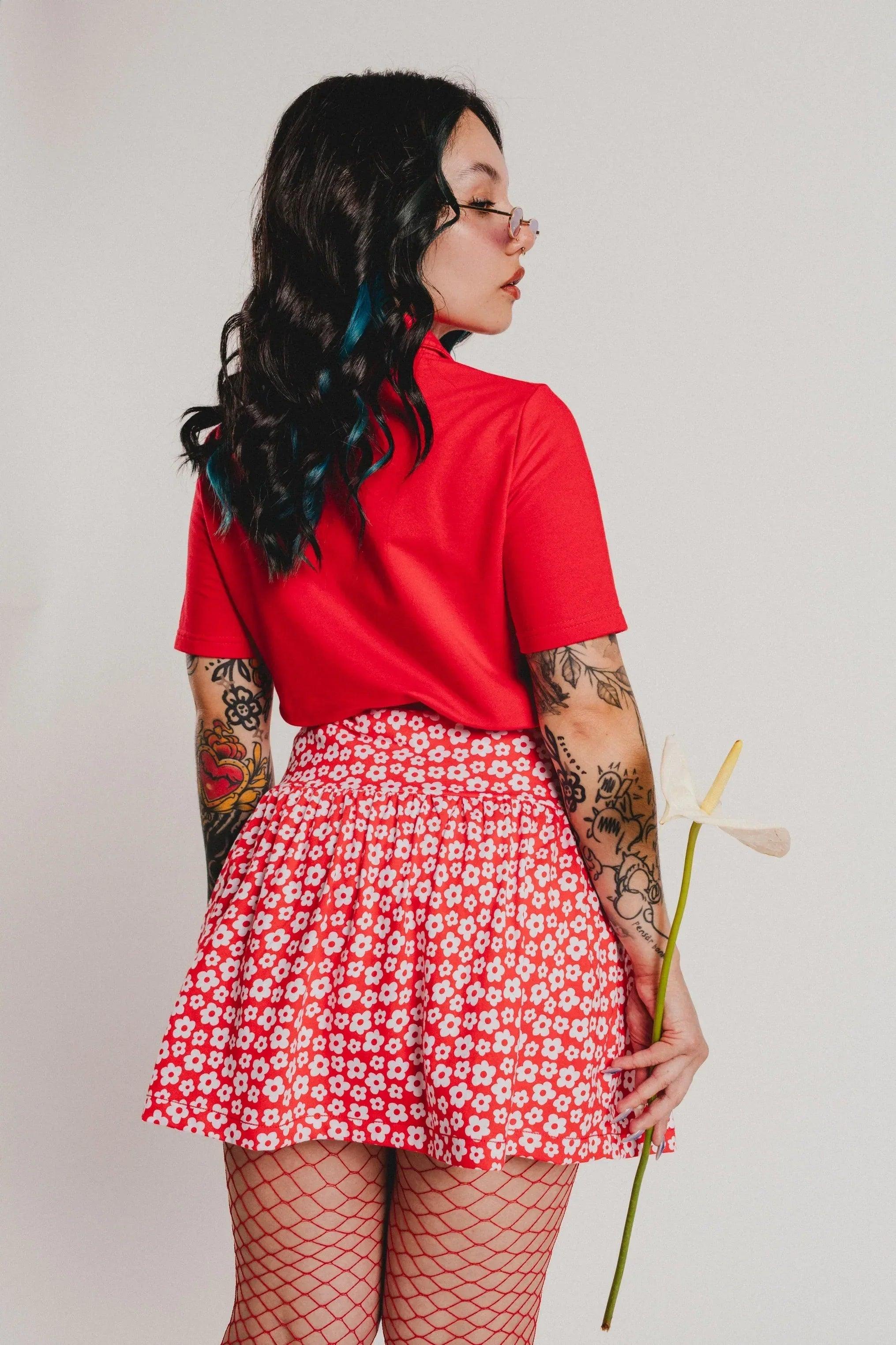 CAMISETA/POLO ROJO FLOR CREMALLERA - Image 4