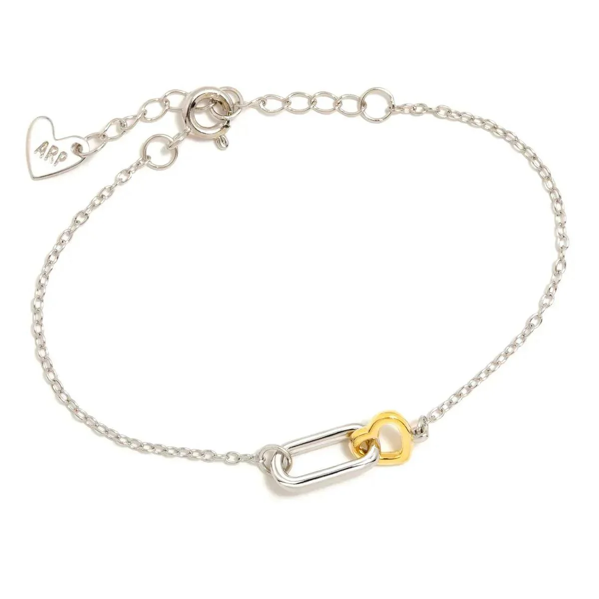 PULSERA CORAZÓN BICOLOR LINK