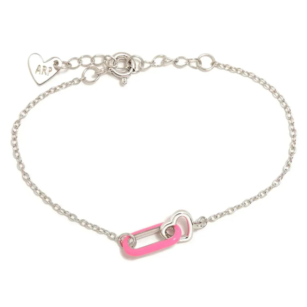 PULSERA CORAZÓN LINK ROSA