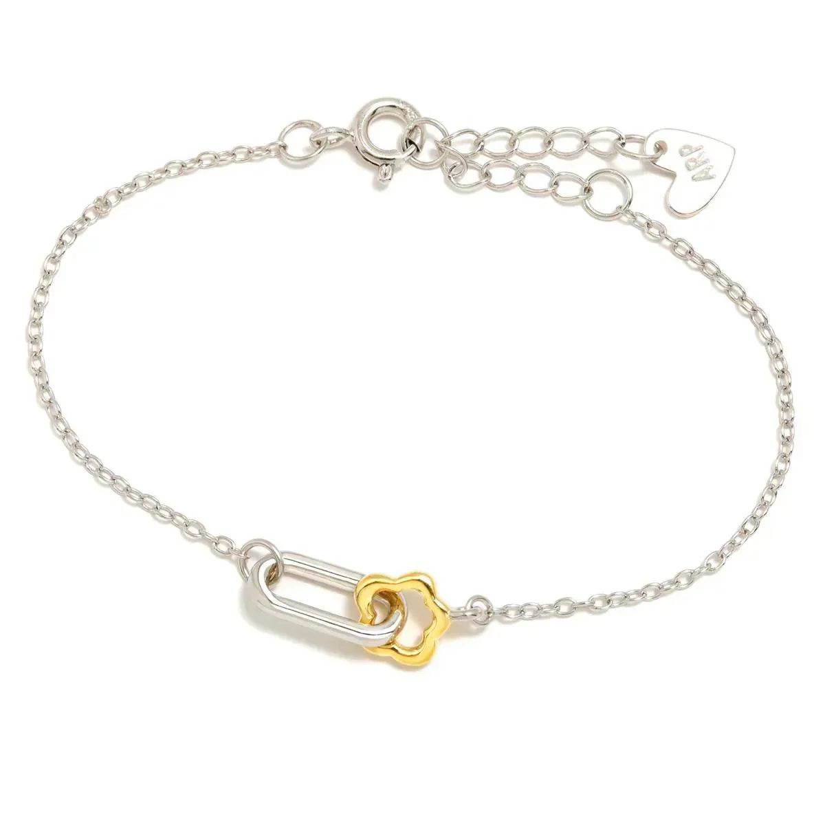 PULSERA FLOR BICOLOR LINK