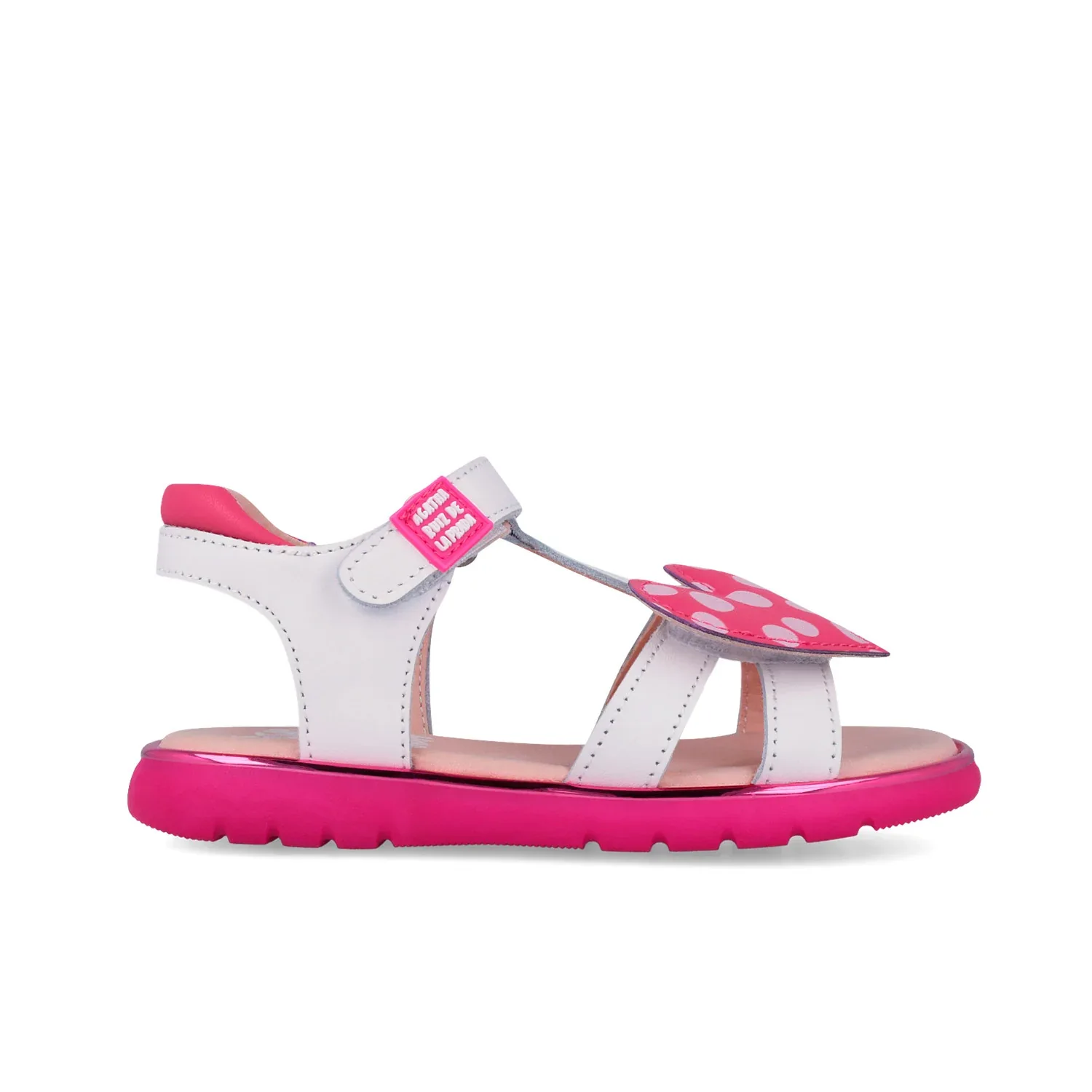 SANDALIA BLANCA CORAZON FUCSIA - Image 4