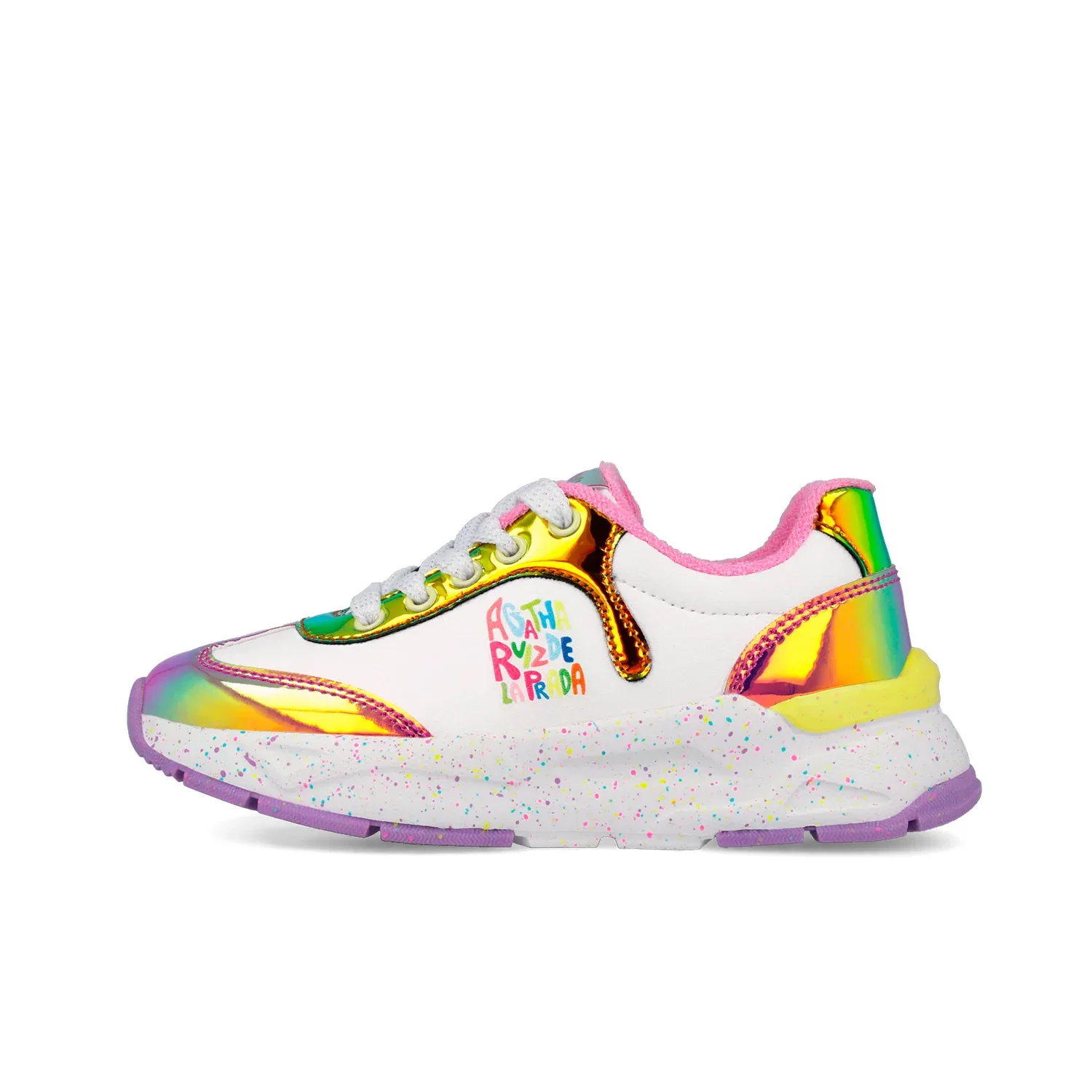 SNEAKERS CORDONES BLANCO Y PLATA - Image 4