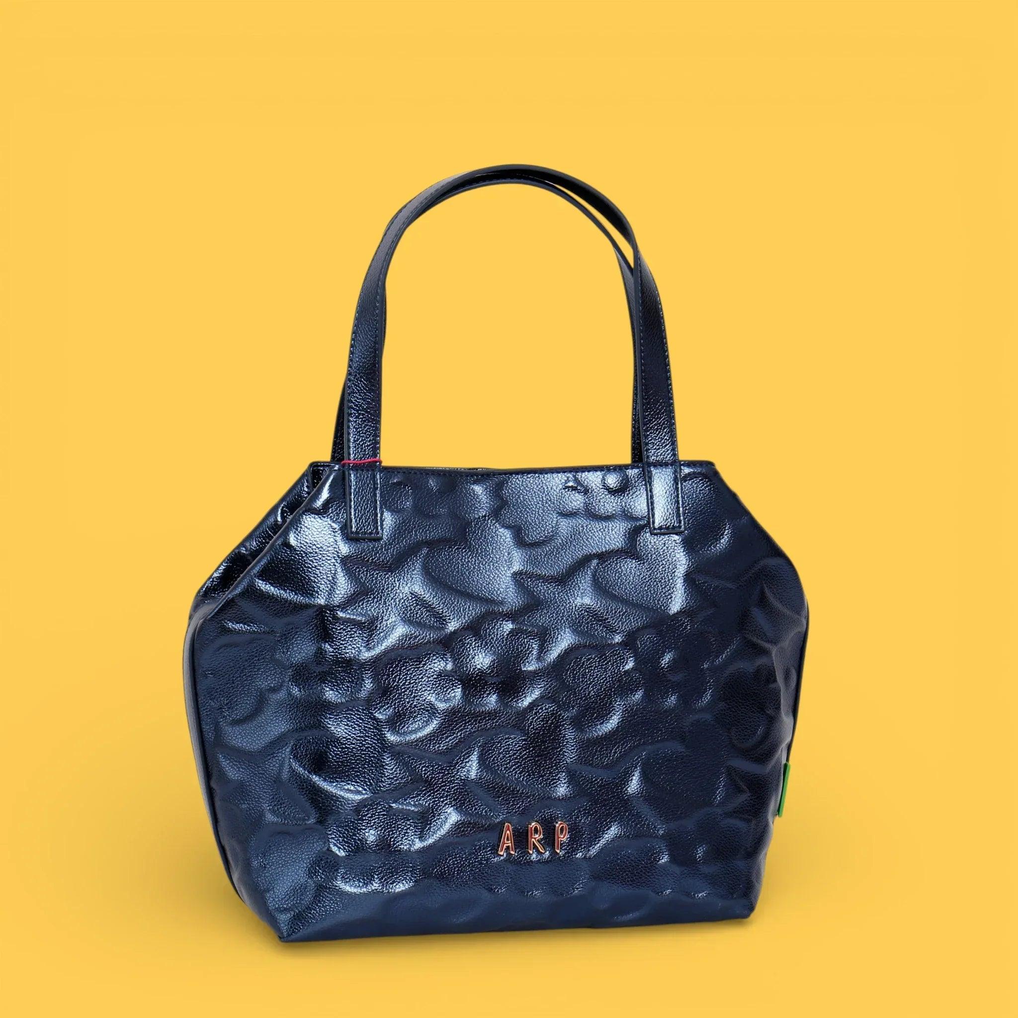 TOTE GRABADO ICONOS AZUL