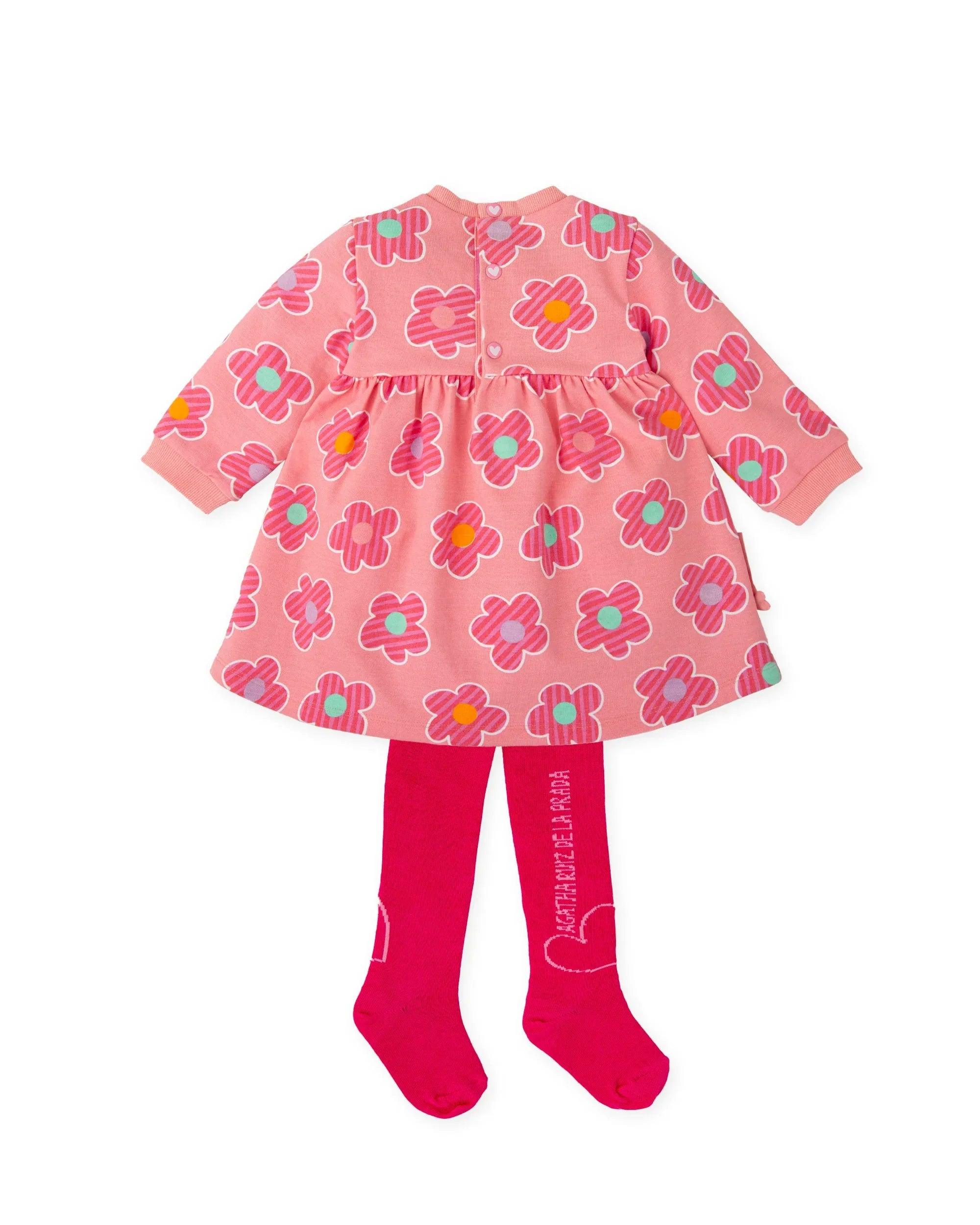 VESTIDO FLORES ROSA CON LEOTARDOS - Image 2