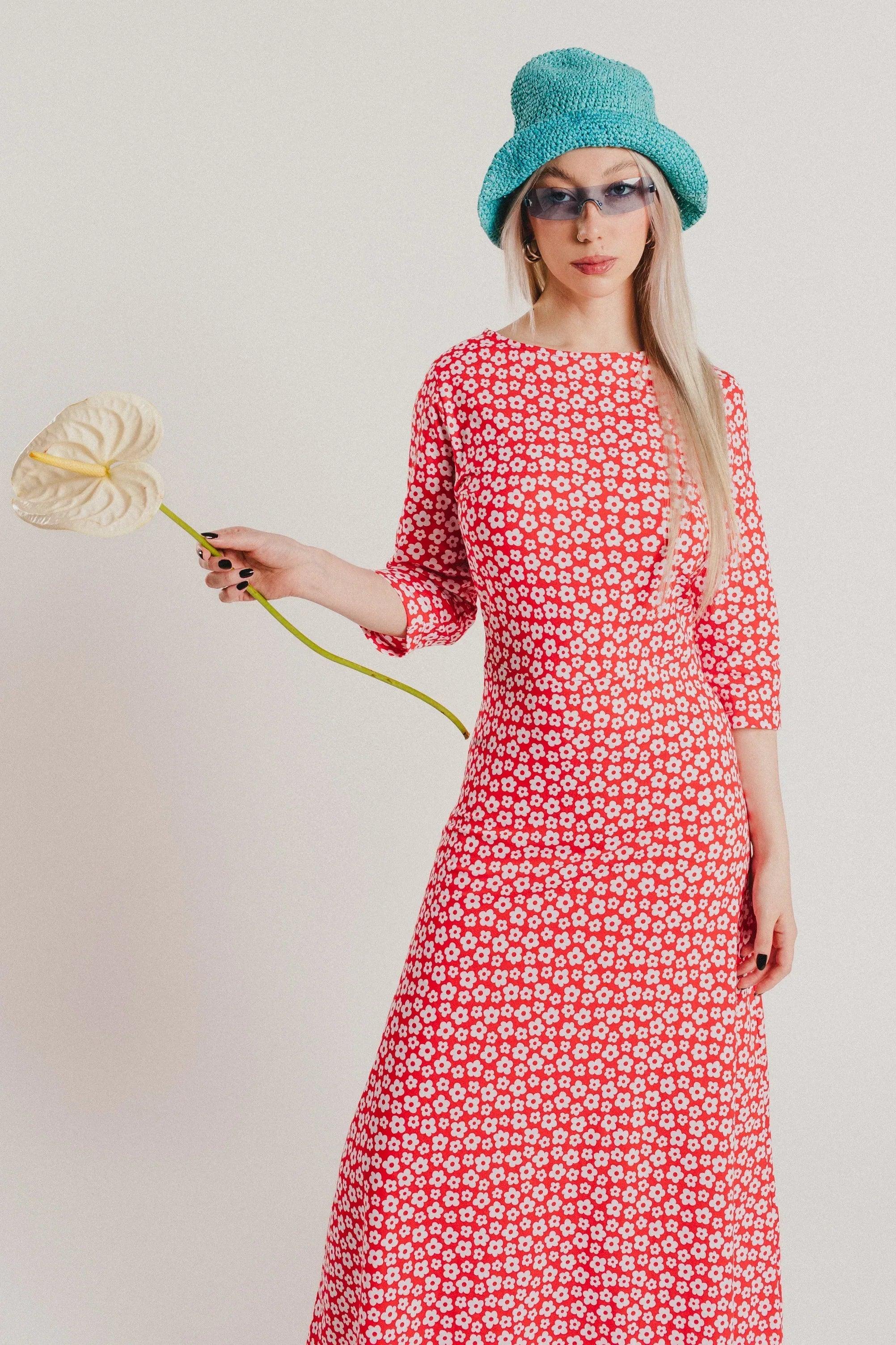 VESTIDO ROJO FLORECITAS BLANCAS - Image 10
