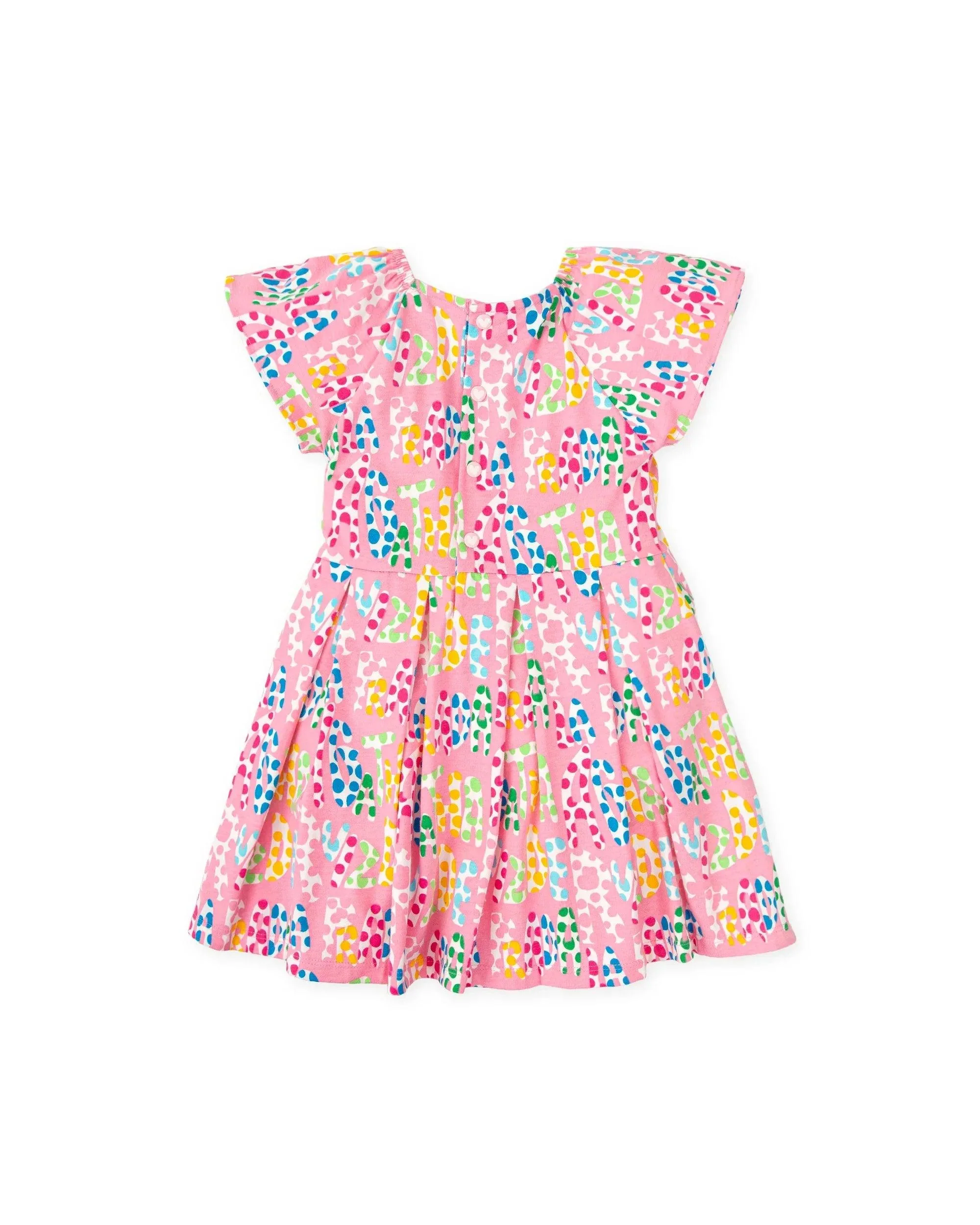 VESTIDO ROSA ESTAMPADO TOPOS DE COLORES ARP - Image 2