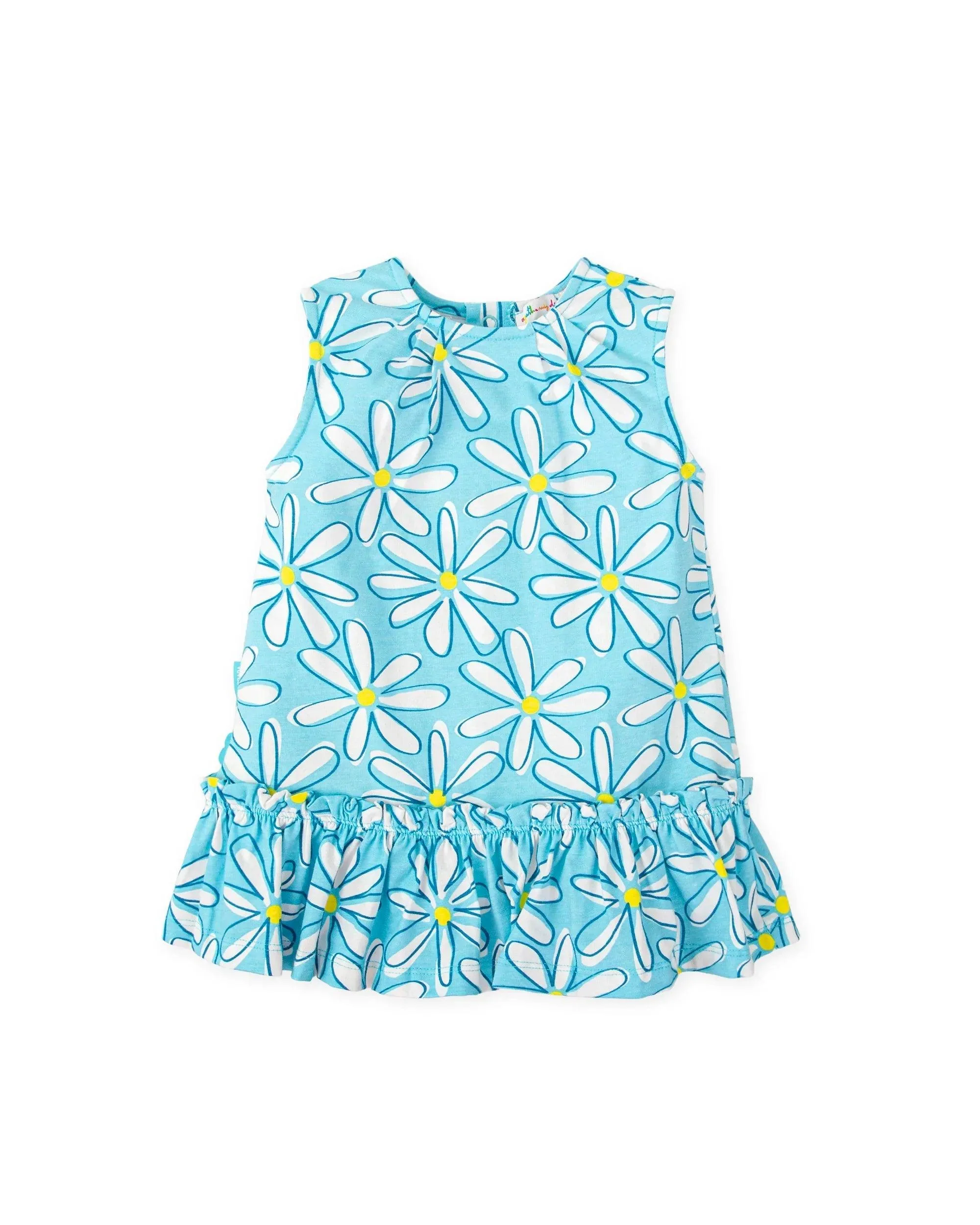 VESTIDO TIRANTES MARGARITAS AZUL